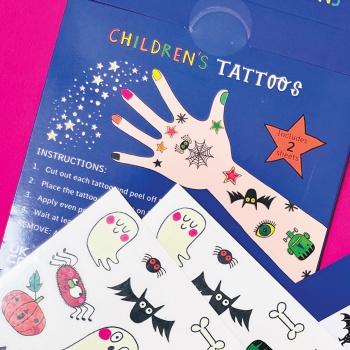 Rachel Ellen Set of Spooky Halloween Glow in the Dark Temporary Tattoos